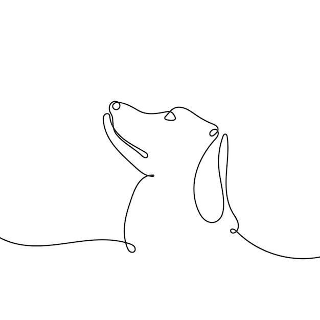 Dog continuous one line drawing