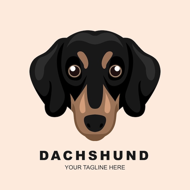 Dog Dachshund head logo vector design