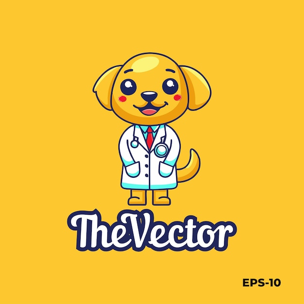 Vector dog doctor logo vector mascot character cartoon illustration