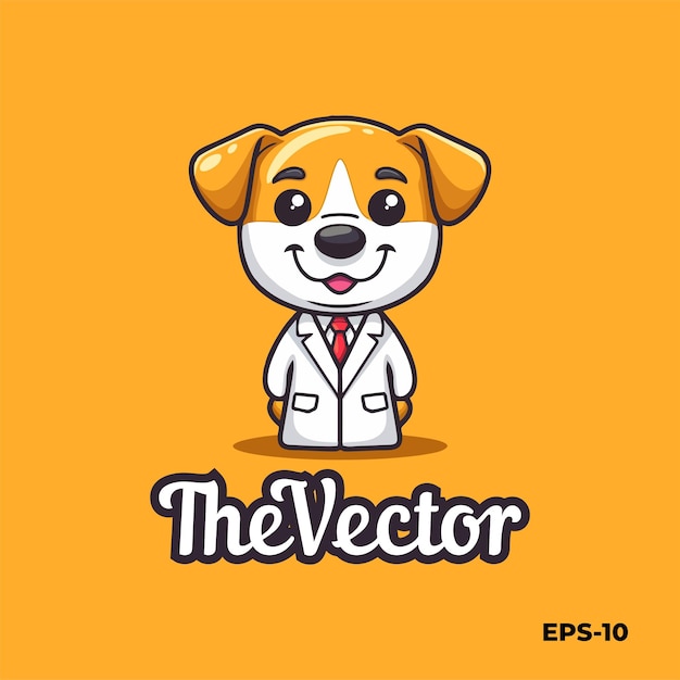 Vector dog doctor logo vector mascot character cartoon illustration