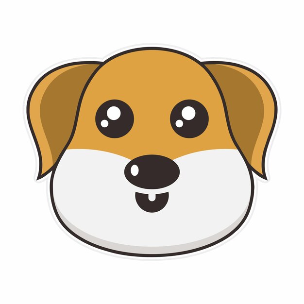 A dog face with a brown and white face.