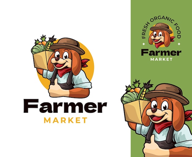 Dog Farmer Mascot Logo Design