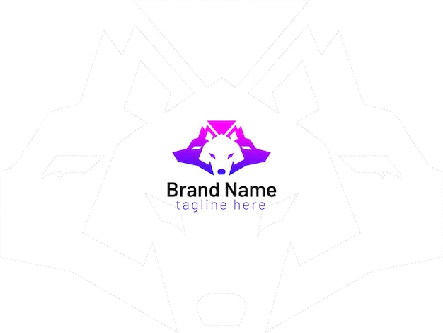 Dog and Fox logo design vector Free Vector