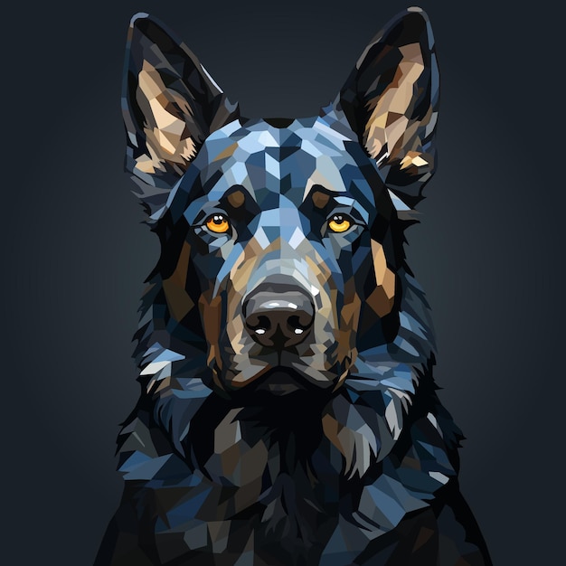 dog in geometric style with abstract background