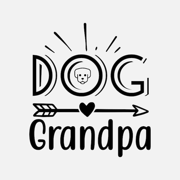 Dog Grandpa SVG Best Typography T-shirt design Premium Vector