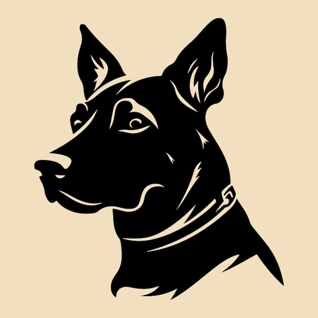 dog head black silhouette Clip art