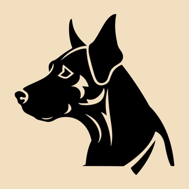 dog head black silhouette vector clip art