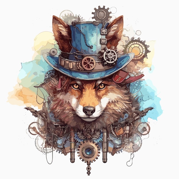 dog head hunter steampunk futuristic animals