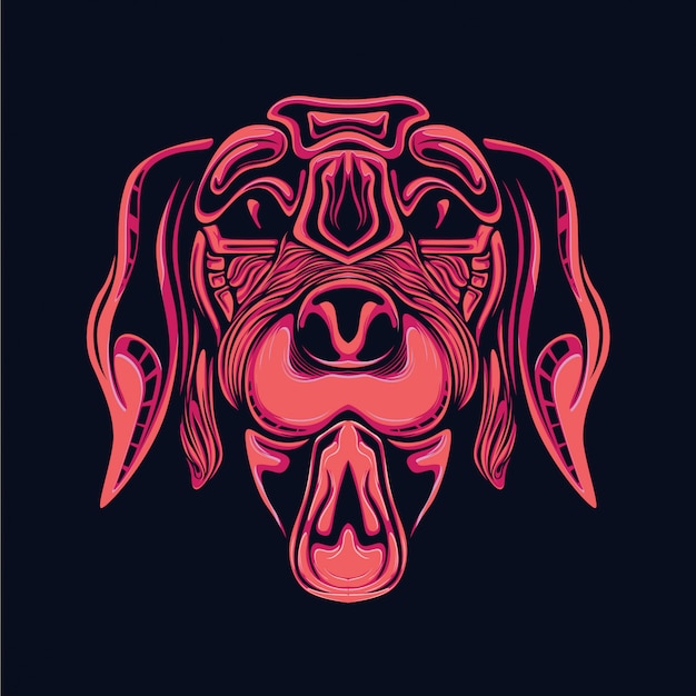 dog head illustration