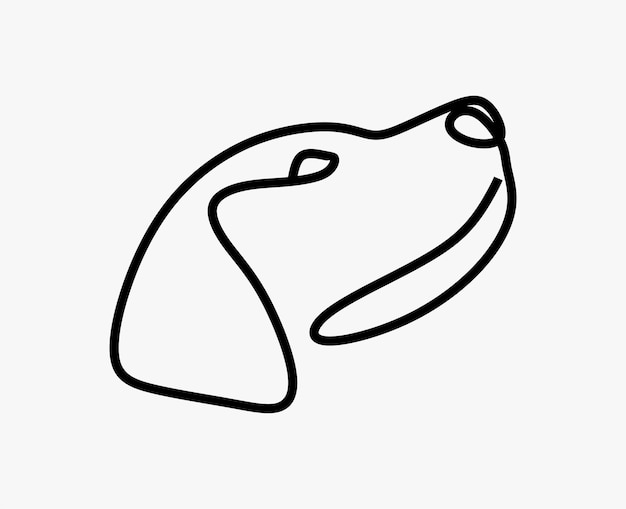 Dog head pet animal oneline continuous line art