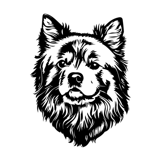 dog head vector art illustration