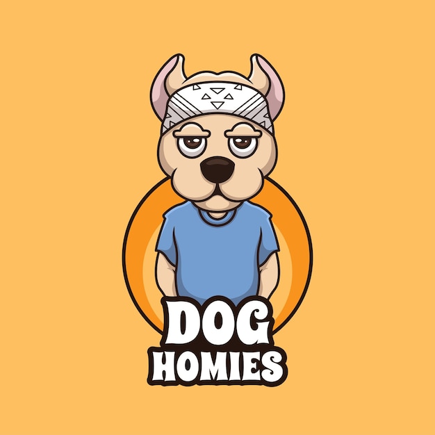 Dog Homies Cartoon Gangster Creative Cartoon Logo Illustration mascot Design