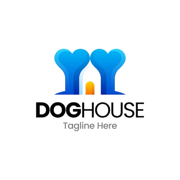 Dog house gradient logo design