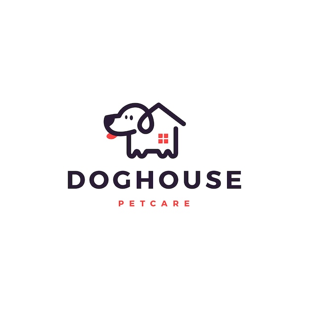 Dog house home logo vector icon