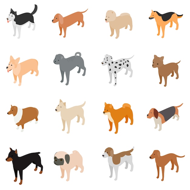 Dog icons set 