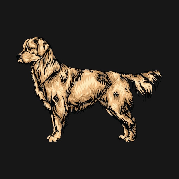 Dog illustration on solid color