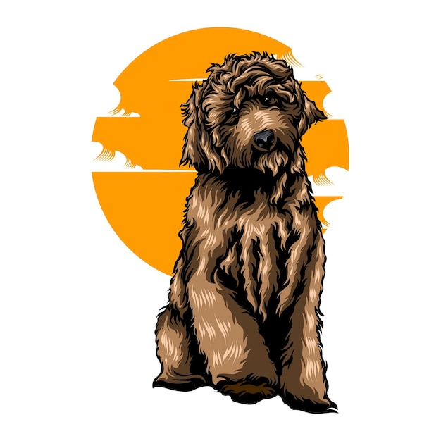 dog illustration with solid color