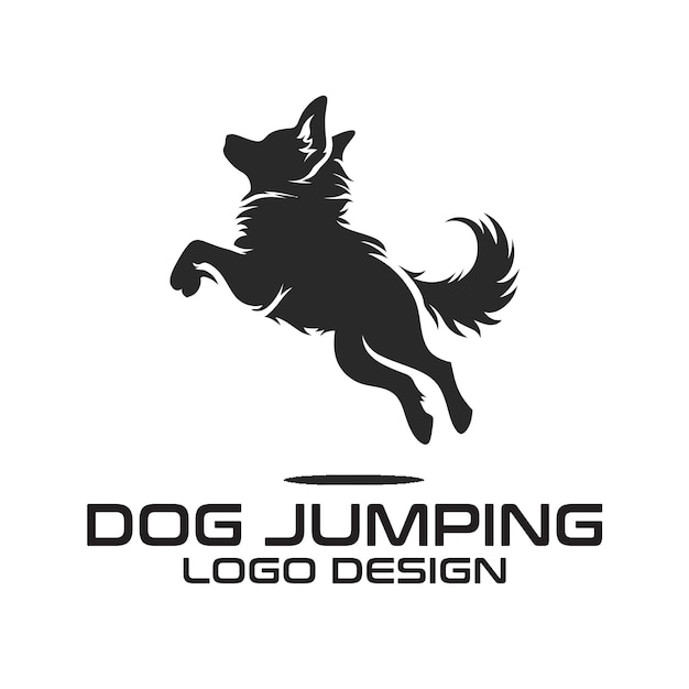 Dog Jumping Vector Logo Design