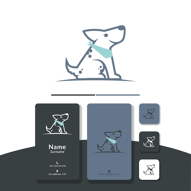 Vector dog line logo design  vector