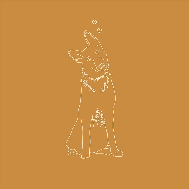 Vector dog lineart illustration