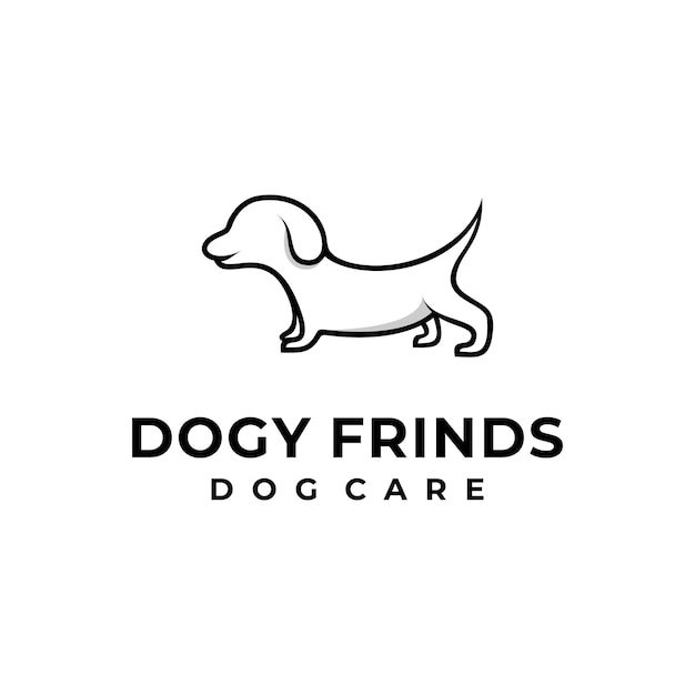 DOG LOGO DESIGN WITH OUTLINE