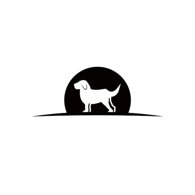 dog logo simple standing silhouette