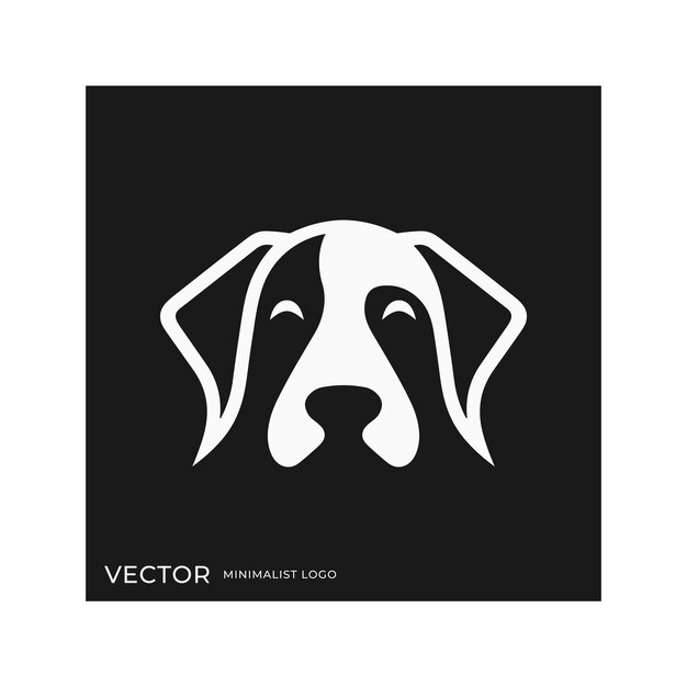 Vector dog logo wit simple clean minimalist style negative space