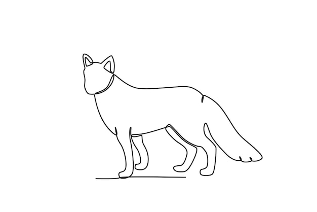 A dog looked sideways World animal day oneline drawing