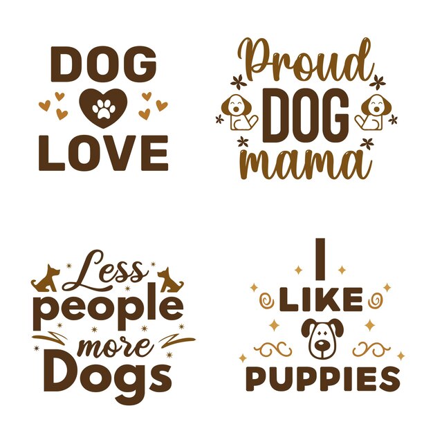 Vector dog lover quotes lettering