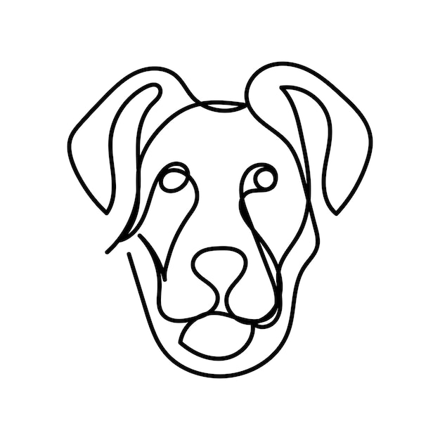 dog minimal design hand drawn one line style drawing one line art continuous drawing dog single l