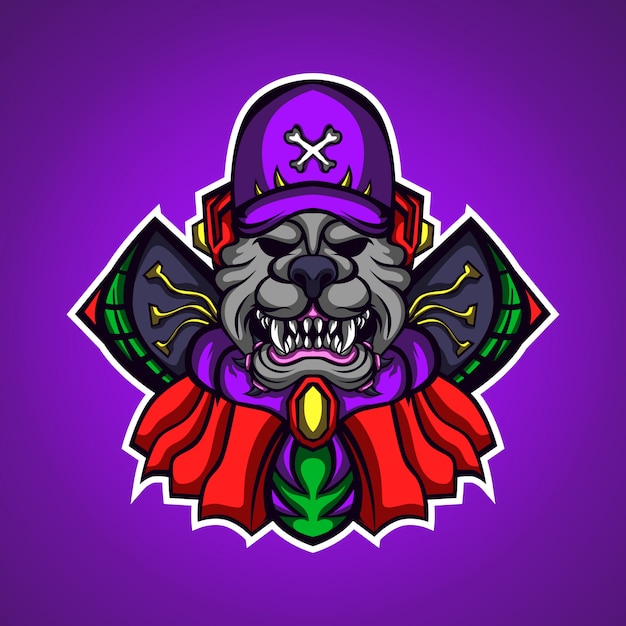 Dog monstrer gaming mascot logo