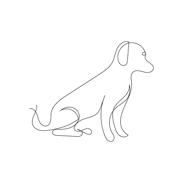 dog one line art logo design