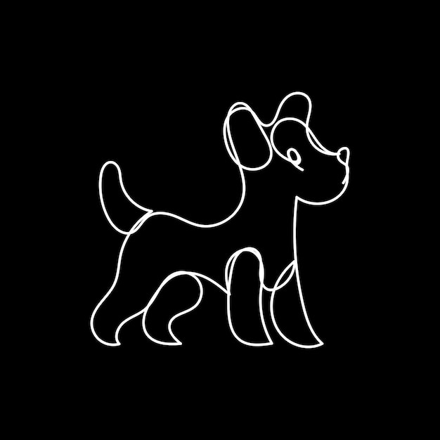 dog one line art minimal logo