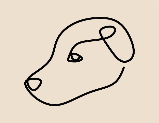 Dog pet animal oneline continuous line art