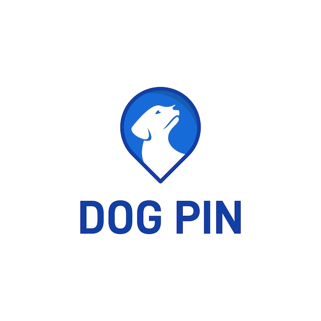 Dog Pet Animal Pin Location Logo Design