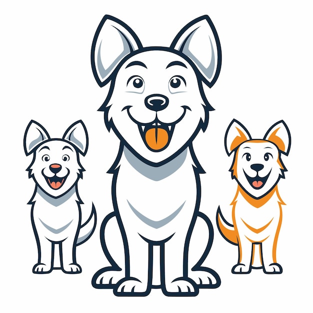 Dog pose set vector