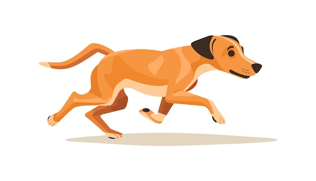 Vector dog running on white background vector illustration