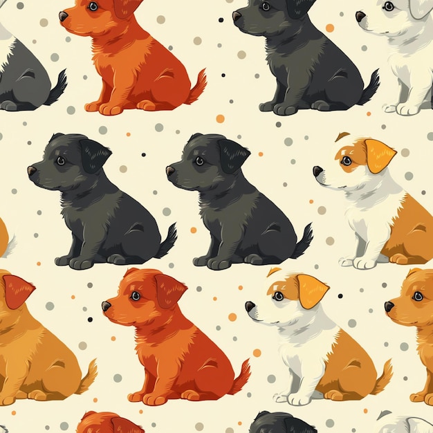 Vector dog seamless pattern background vector cute animal graphic with eps file