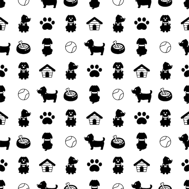 dog seamless pattern puppy illustration