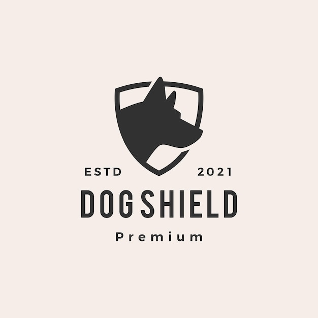 Dog shield hipster vintage logo