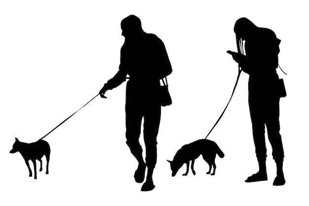 Dog and Silhouette Person