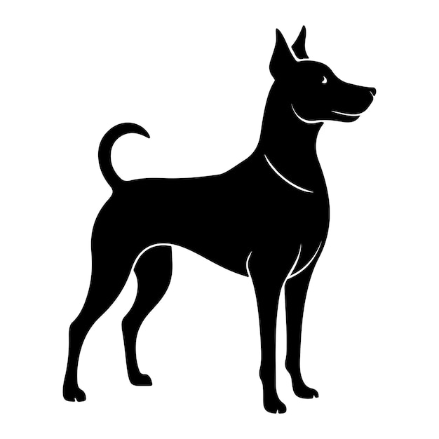 Dog silhouette vector illustration on a white background