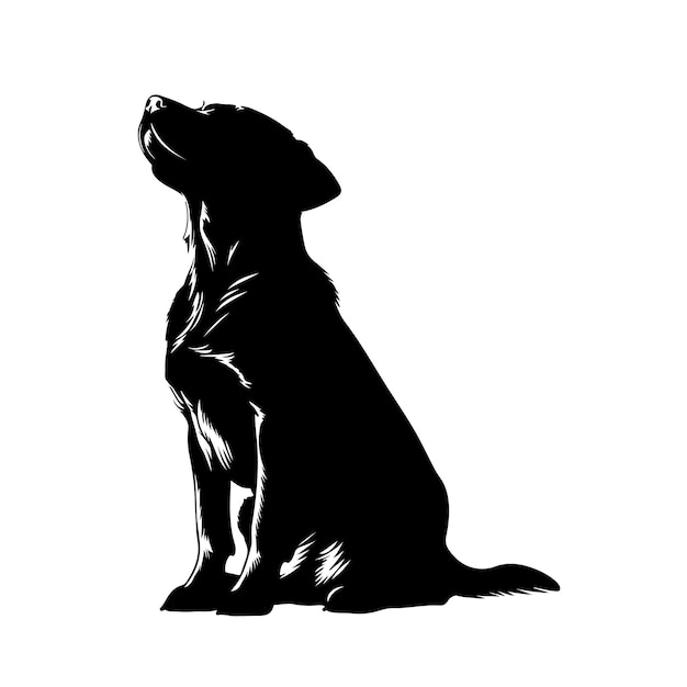 Dog silhouette Vector silhouette of dog on white background black dog isolated on white background