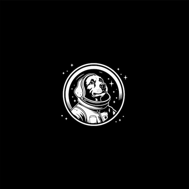 Dog in space logo vector icon design template