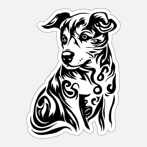 Dog stickers printable black and white