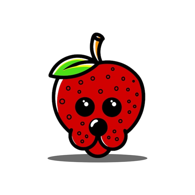 dog and strawberry logo combination in red color design