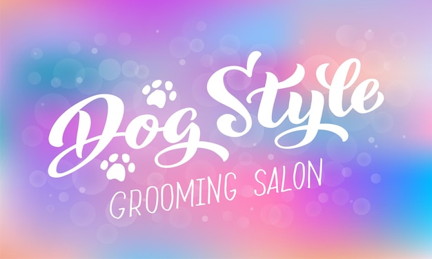 Dog style lettering for Grooming salon Logo for dog hair salon dog styling and grooming shop