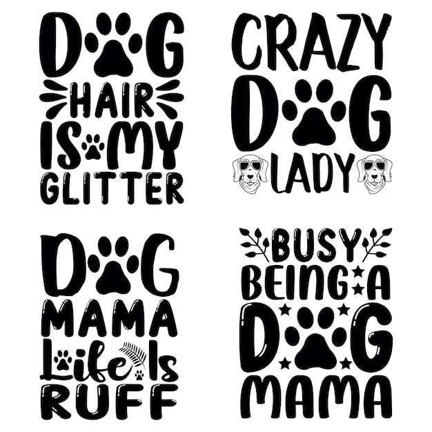 Vector dog svg quotes typography bundle design