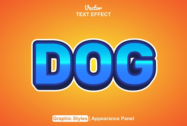 Dog text effect with graphic style and editable