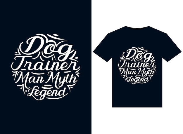 Dog Trainer Man Myth Legend illustrations for print-ready T-Shirts design